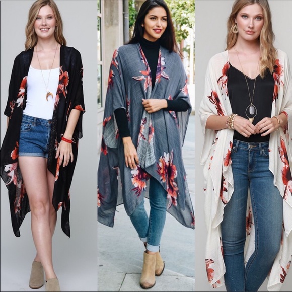 Last! Boho Flower  Kimono - Picture 2 of 7